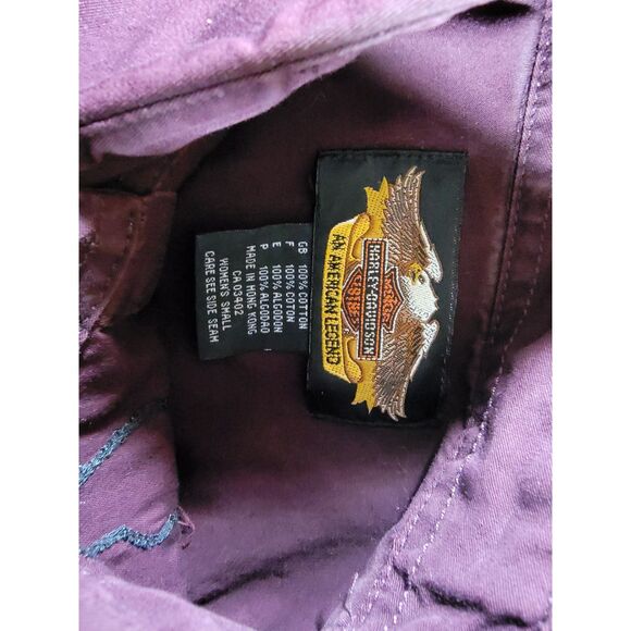 Harley Davidson Women's Maroon Long Sleeve Embroidered Button Shirt - Small - Picture 6 of 7